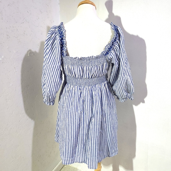 American Eagle | Blue and White Striped Cottagecore Dress - Picture 5 of 9